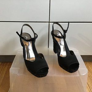 Nina Peep toe sparkly block heel size 8